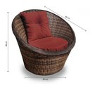 Ver imagem 2 de Conjunto de Poltronas Fibra Sintética Bola - 2 Poltronas + 1 Mesa Centro - Tecido Duna Vermelho