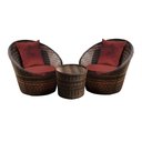 Ver imagem 1 de Conjunto de Poltronas Fibra Sintética Bola - 2 Poltronas + 1 Mesa Centro - Tecido Duna Vermelho