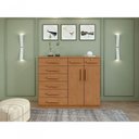 Ver imagem 7 de Cômoda Toronto 8 Gavetas MDF MDP Puxador MDF Amêndoa Móveis Lopas