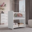 Ver imagem 2 de Mini Berço Móvel Outside Grade Móvel com Rodízios Giratórios: Branco