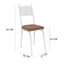 Ver imagem 5 de Kit 8 Cadeiras de Cozinha Virginia Estampado Rattan Bege Pés de Ferro Branco - Pallazio