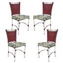 Ver imagem 2 de 4 Cadeiras em Alumínio e Fibra Sintética Jk Cozinha Edícula Vinho Dark e Vinalis Verde