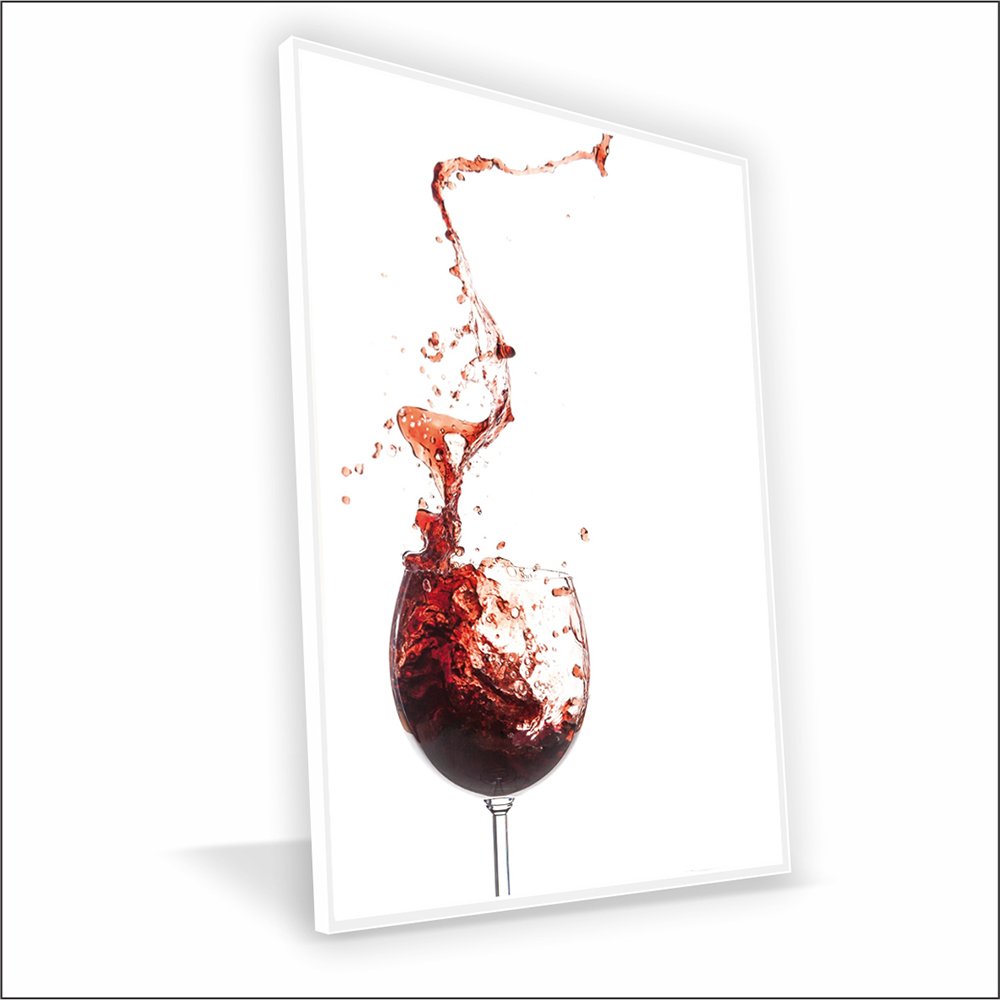 Explosão de Vinho Vinil com Vidro Center Molduras 60x40 Caixa Branca - 1
