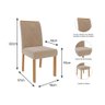 Conjunto: Mesa Sala Jantar Adele Madeira Maciça C/ Tampo Madeirado C/ Vidro 130x80cm e 4 Cadeiras - 6