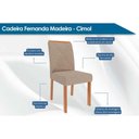 Ver imagem 4 de Conjunto: Mesa Sala Jantar Adele Madeira Maciça C/ Tampo Madeirado C/ Vidro 130x80cm e 4 Cadeiras
