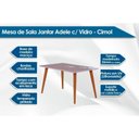 Ver imagem 3 de Conjunto: Mesa Sala Jantar Adele Madeira Maciça C/ Tampo Madeirado C/ Vidro 130x80cm e 4 Cadeiras