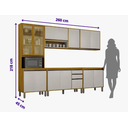 Ver imagem 2 de Cozinha Eduarda 5 Peças Portas Reflecta com LED - CHF Móveis:Cinammo/Off