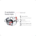 Ver imagem 4 de Jogo de Panelas Inox 7 Peças Fundo Triplo Solar Tramontina