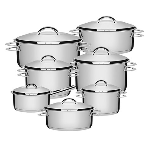 Jogo de Panelas Inox 7 Peças Fundo Triplo Solar Tramontina