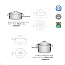 Ver imagem 2 de Jogo de Panelas Inox 7 Peças Fundo Triplo Solar Tramontina