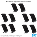 Ver imagem 2 de Kit 5 Módulo Cego Preto Ebony Sleek Margirius Cor:preto