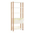 Ver imagem 2 de Estante 5 Prateleiras 1 `Porta Off White Freijó 73x32x185 cm Dalla Costa