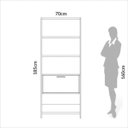 Ver imagem 4 de Estante 5 Prateleiras 1 `Porta Off White Freijó 73x32x185 cm Dalla Costa