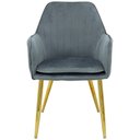 Ver imagem 3 de Kit 2 Cadeiras Poltrona Lines Base Dourada Recepção Sala Decorativa Suede 