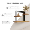 Ver imagem 4 de Nicho Bali Industrial para Sala Quarto e Escritório com Estilo Moderno - Ferro Preto Tampo Freijó