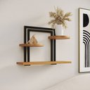 Ver imagem 3 de Nicho Bali Industrial para Sala Quarto e Escritório com Estilo Moderno - Ferro Preto Tampo Freijó