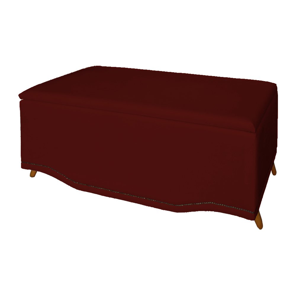 Calçadeira Recamier Baú Solteiro 90cm Greta Suede Bordô - DS Estofados - 2