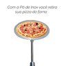 Pá Inox para Pizza Forno Rastelo Pá para Cinzas Rodo Inox - 3