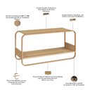 Ver imagem 5 de Banco Sapateira para Hall de Entrada 90cm Orgânico Industrial Alek A03 Hanover Dourado - Lyam Decor