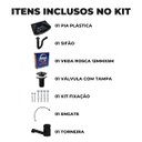 Ver imagem 2 de Pia Lavatório Plástico 4,8l Preta + Sifão Sanfonado Universal 61cm Preto + Torneira Preta + Engate P