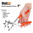 Ver imagem 5 de Bestfer - Alicate Vazador Furador Couro Chinelo Cinto 6 Furos 9"pol