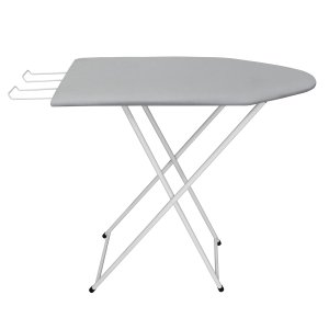 Mesa de Passar Loretta Açomix Branco Tecido Prata Metalizado