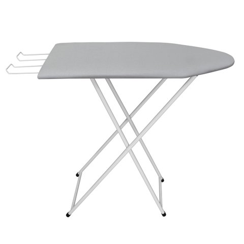 Mesa de Passar Loretta Açomix Branco Tecido Prata Metalizado