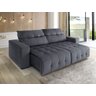 Sofá Retrátil Reclinável Molas 5 Lugares Chicago 270 CM Veludo Cinza - DUVALI - 1