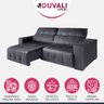 Sofá Retrátil Reclinável Molas 5 Lugares Chicago 270 CM Veludo Cinza - DUVALI - 2