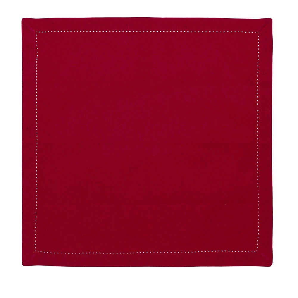 Kit Guardanapo Algodão Ponto Ajour 40cm x 40cm Jolitex Vermelho 2 Peças - 2