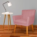 Ver imagem 4 de Kit 3 Poltronas Decorativa para Sala de Estar Cecília Suede Rosa - Montanaris Decor Md Montanaris de