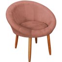 Ver imagem 1 de Poltrona Sala Decorativa Moderna Estofada para Recepção Resistente Tecido Veludo Pés de Madeira