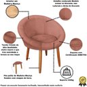 Ver imagem 2 de Poltrona Sala Decorativa Moderna Estofada para Recepção Resistente Tecido Veludo Pés de Madeira