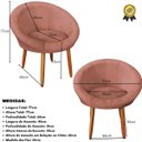 Ver imagem 3 de Poltrona Sala Decorativa Moderna Estofada para Recepção Resistente Tecido Veludo Pés de Madeira