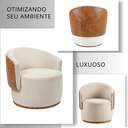 Ver imagem 2 de Poltrona Giratória Orgânica Capri Compose Veludo Corino Design Redondo Luxo P/ Leitura Sala Quarto R