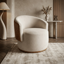Ver imagem 1 de Poltrona Giratória Orgânica Capri Compose Veludo Corino Design Redondo Luxo P/ Leitura Sala Quarto R