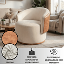Ver imagem 3 de Poltrona Giratória Orgânica Capri Compose Veludo Corino Design Redondo Luxo P/ Leitura Sala Quarto R