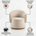 Ver imagem 5 de Poltrona Giratória Orgânica Capri Compose Veludo Corino Design Redondo Luxo P/ Leitura Sala Quarto R