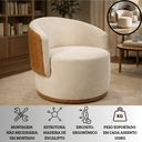Ver imagem 4 de Poltrona Giratória Orgânica Capri Compose Veludo Corino Design Redondo Luxo P/ Leitura Sala Quarto R