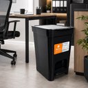Ver mais imagens de Lixeira com Pedal Preta Flat Slim 7 Litros Cesto de Lixo 7L Banheiro Cozinha Lavabo Escritorio Multi