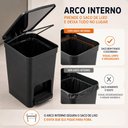 Ver imagem 5 de Lixeira com Pedal Preta Flat Slim 7 Litros Cesto de Lixo 7L Banheiro Cozinha Lavabo Escritorio Multi