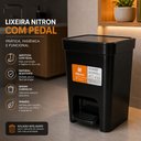 Ver imagem 4 de Lixeira com Pedal Preta Flat Slim 7 Litros Cesto de Lixo 7L Banheiro Cozinha Lavabo Escritorio Multi