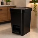 Ver imagem 6 de Lixeira com Pedal Preta Flat Slim 7 Litros Cesto de Lixo 7L Banheiro Cozinha Lavabo Escritorio Multi