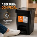 Ver imagem 2 de Lixeira com Pedal Preta Flat Slim 7 Litros Cesto de Lixo 7L Banheiro Cozinha Lavabo Escritorio Multi