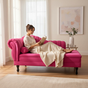 Ver imagem 1 de Recamier Decorativo Divã Amsterdã 147cm Lado Direito Veludo Rosa Pink