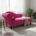 Ver imagem 2 de Recamier Decorativo Divã Amsterdã 147cm Lado Direito Veludo Rosa Pink