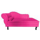 Ver imagem 3 de Recamier Decorativo Divã Amsterdã 147cm Lado Direito Veludo Rosa Pink