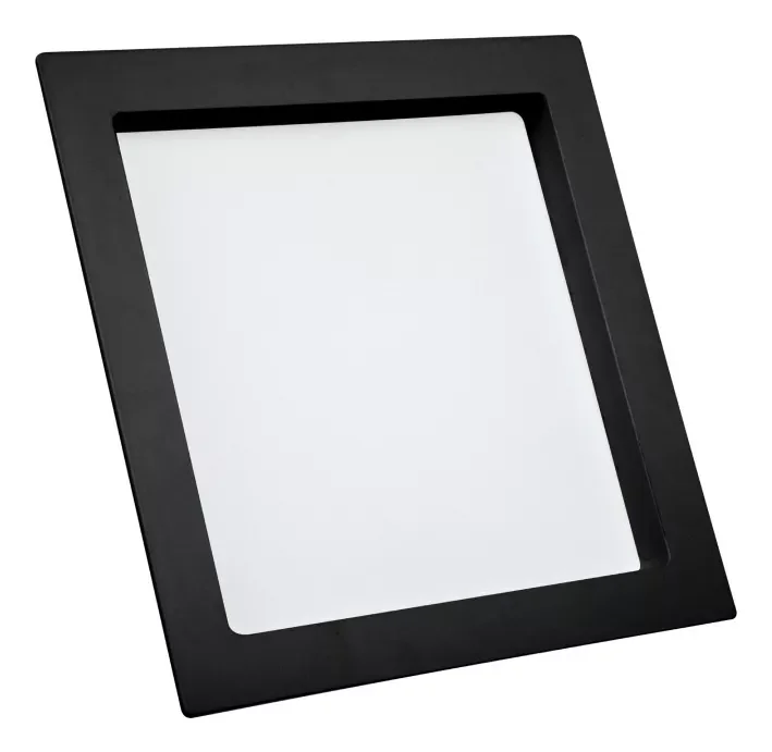 Luminária de Teto Plafon Embutir Recuado Quadrado 24w Preto Fosco Luz Neutra 4000k Avant - 4