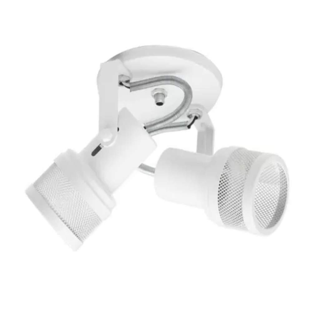Kit-2 Spot B2 Simples Telinha Para 2x E27 Led Bulbo Branco - Bivolt Enerlux - 2