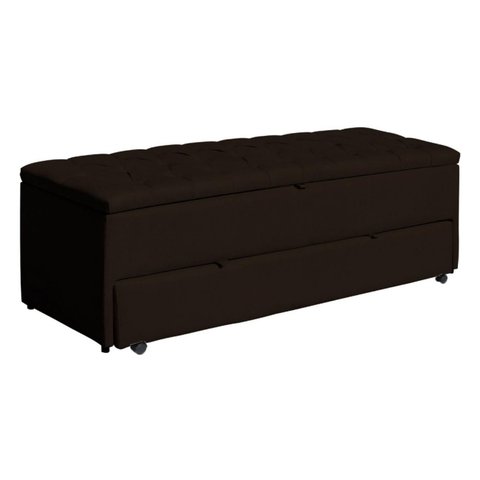 Calçadeira Baú Sapateira 140cm Ayla Veludo Capitonê